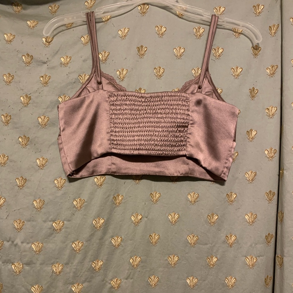 Garage Cropped Satin Tank Top Size Small - Picture 4 of 4